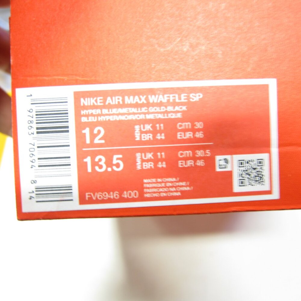 Nike Air Max Waffle Racer SP Men's 12 Hyper Blue/Metr.Gold Shoe's FV6946-400-NEW - Picture 9 of 10